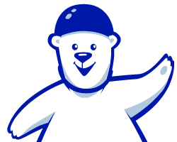 Blue Ice bear smile front half